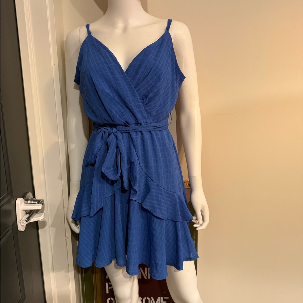Trixxi Royal Blue Ruffle Mini Dress